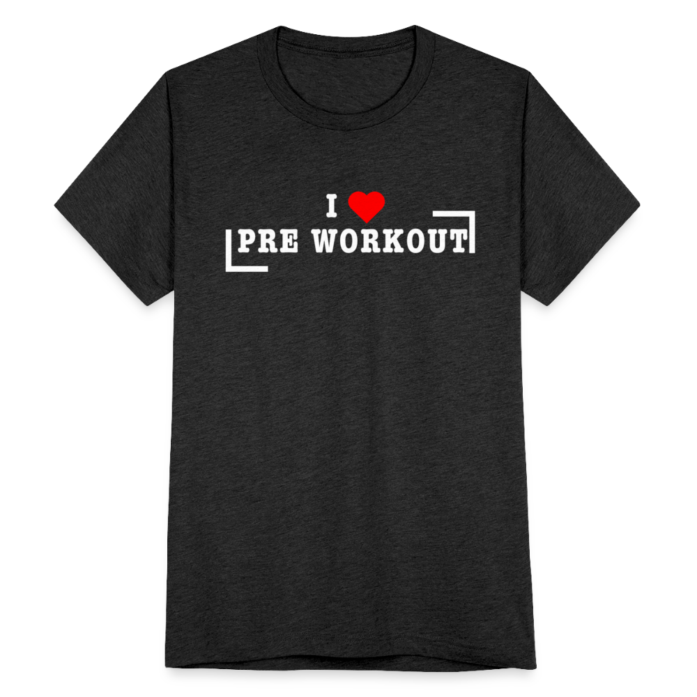 I Heart Pre Workout T-Shirt | Premium Tri Blend - heather black