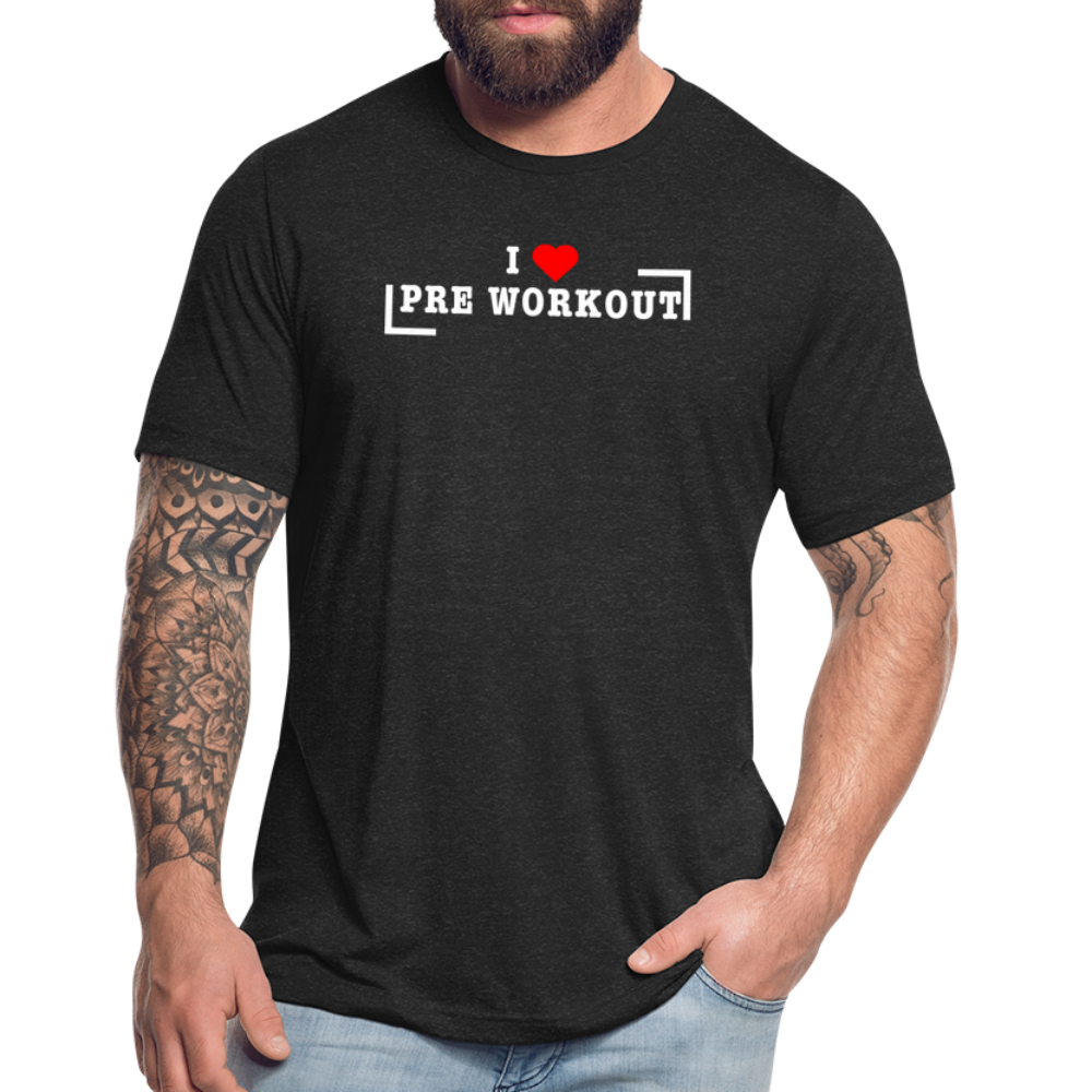 I Heart Pre Workout T-Shirt | Premium Tri Blend - heather black