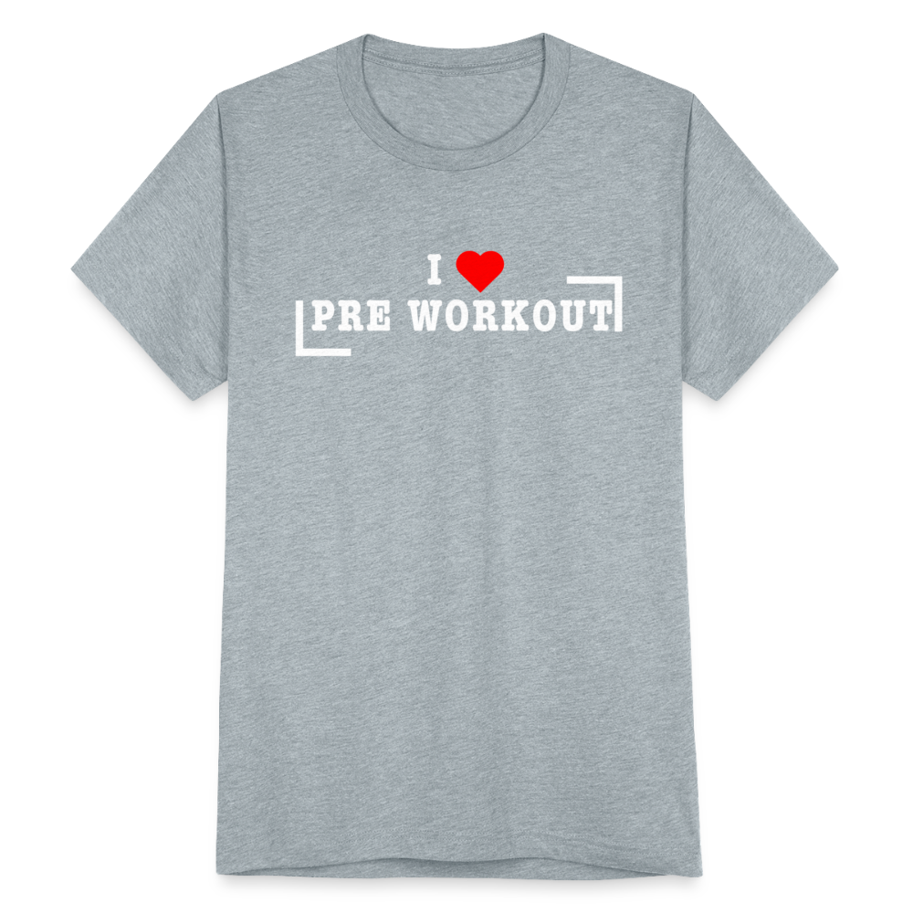 I Heart Pre Workout T-Shirt | Premium Tri Blend - heather grey