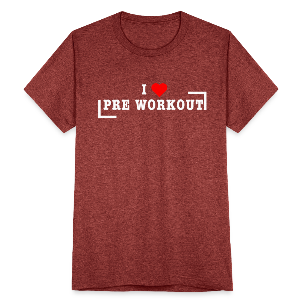 I Heart Pre Workout T-Shirt | Premium Tri Blend - heather cranberry