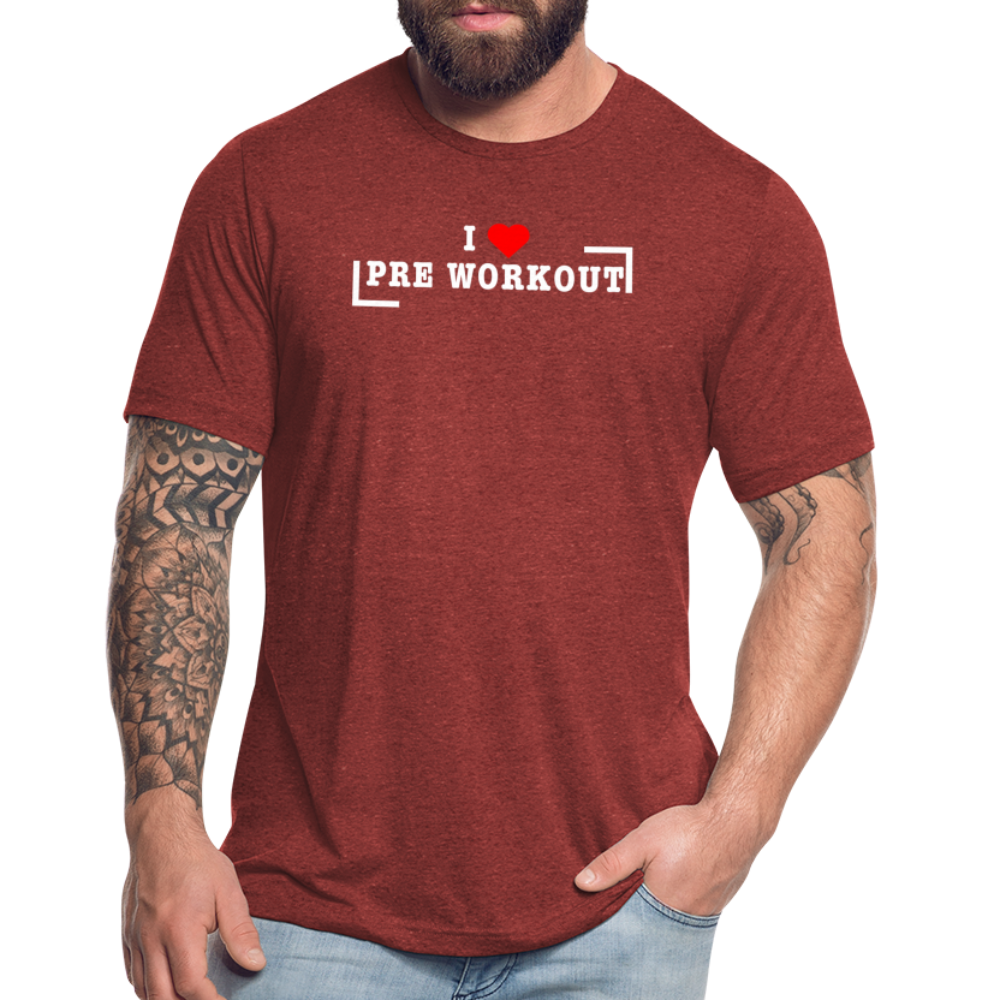 I Heart Pre Workout T-Shirt | Premium Tri Blend - heather cranberry