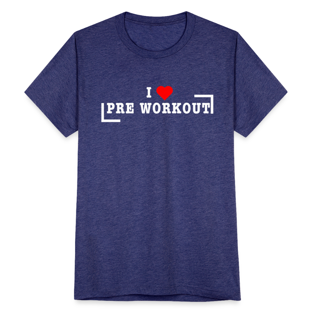 I Heart Pre Workout T-Shirt | Premium Tri Blend - heather indigo