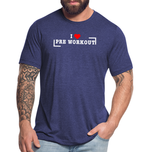 I Heart Pre Workout T-Shirt | Premium Tri Blend - heather indigo