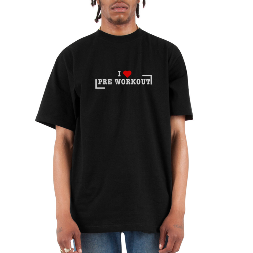 I Heart Pre Workout T-Shirt | Oversized Heavyweight - black