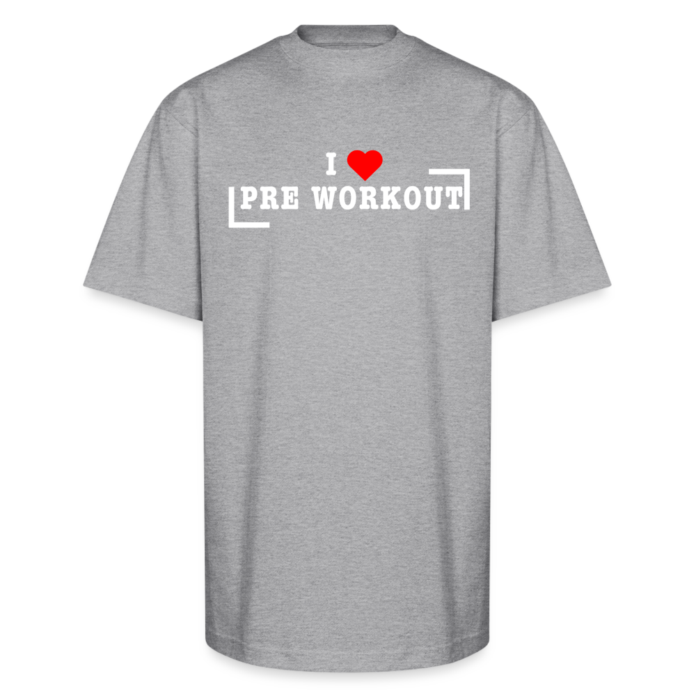 I Heart Pre Workout T-Shirt | Oversized Heavyweight - heather gray