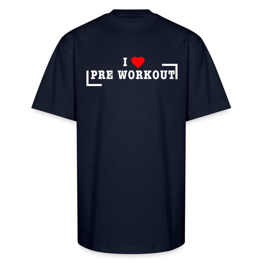 I Heart Pre Workout T-Shirt | Oversized Heavyweight - navy