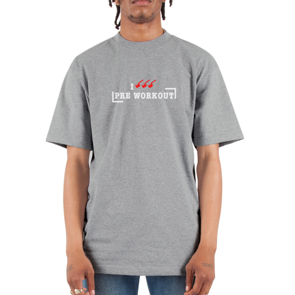 I Triple Scoop Pre Workout T-Shirt | Oversized Heavyweight - heather gray