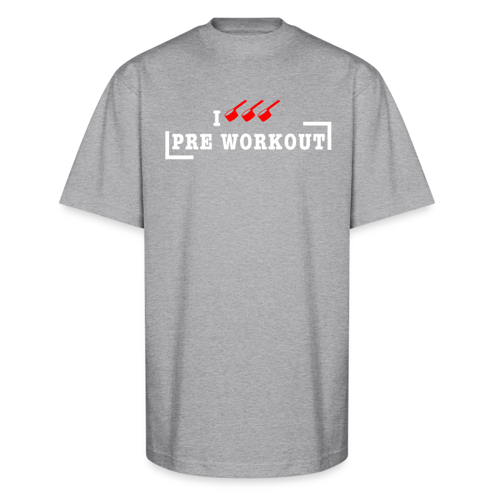 I Triple Scoop Pre Workout T-Shirt | Oversized Heavyweight - heather gray